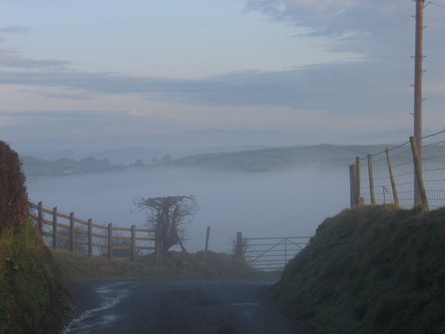 Country lane near Llangwyryfon