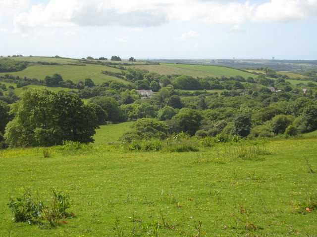 Looking towards Trevaney Farm from Higher Treglidgwith