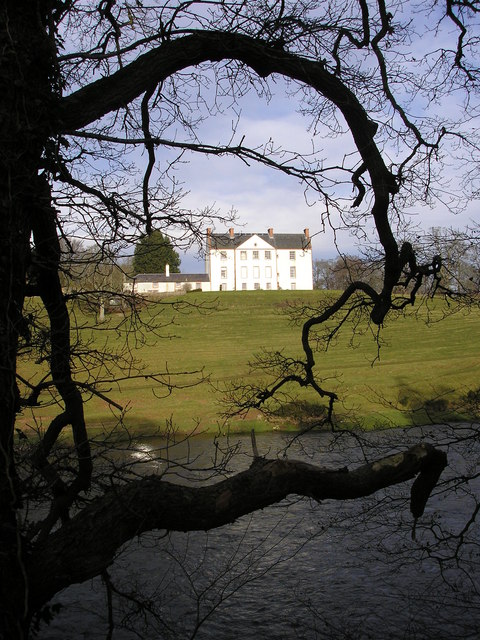 Looking across the River Tweed to Makerstoun House